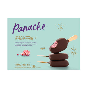 Package of Panache Pink Peppermint and Dark Chocolate Mini Ice Cream Bars