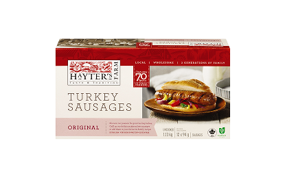 Package of Hayters turkey sausage