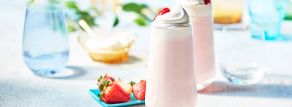 Strawberry whippet in tall glass