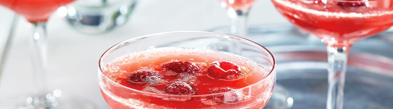 Grapefruit-Raspberry Mimosa Mocktail