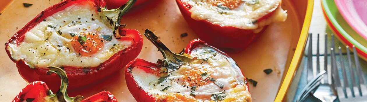 Grilled Red Pepper Egg Cups