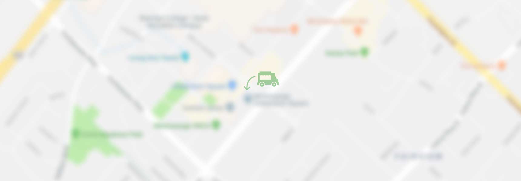 blurred map with food truck icon