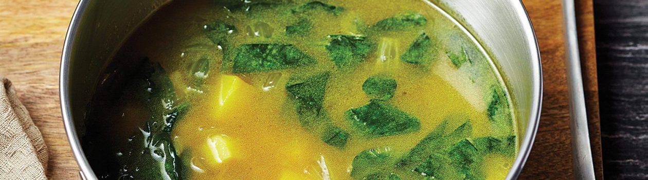 Potato, Curry & Spinach Soup