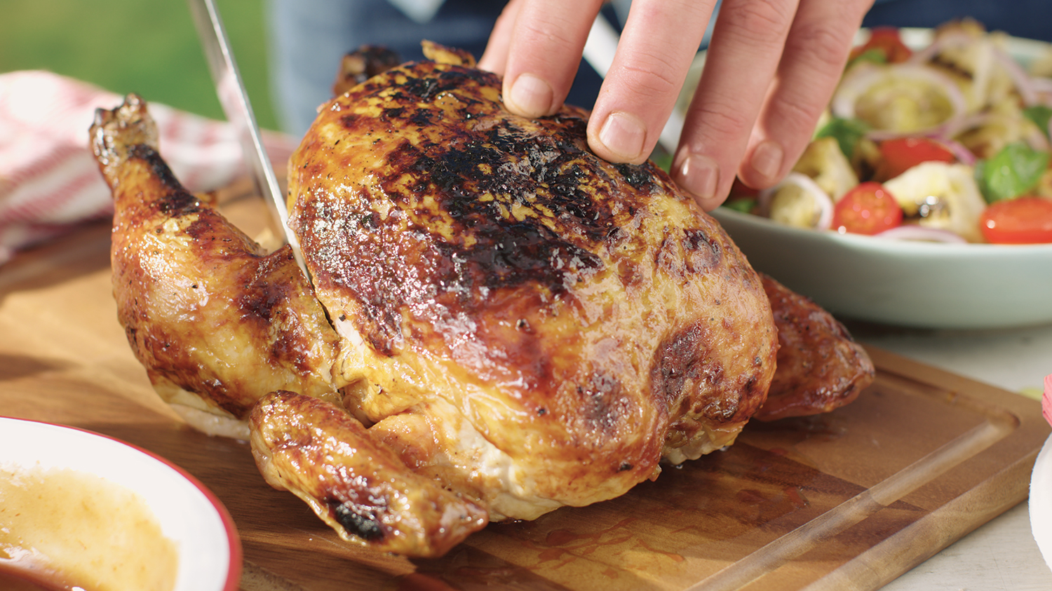 Maple BBQ Beer Can Chicken with Tomato & Bread Salad Sobeys Inc.