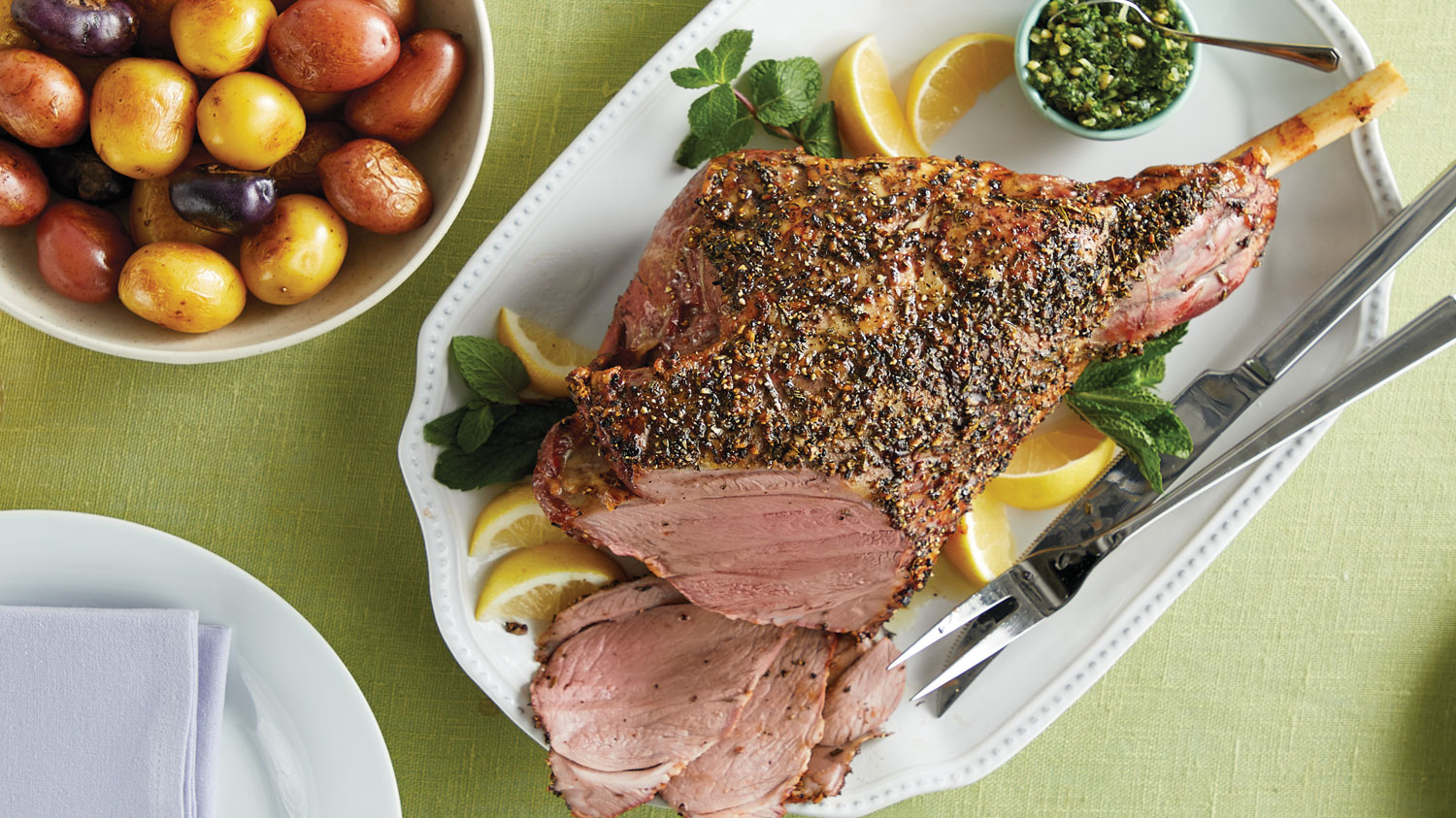 Gigot D Agneau Roti Et Pesto De Menthe Sobeys Inc