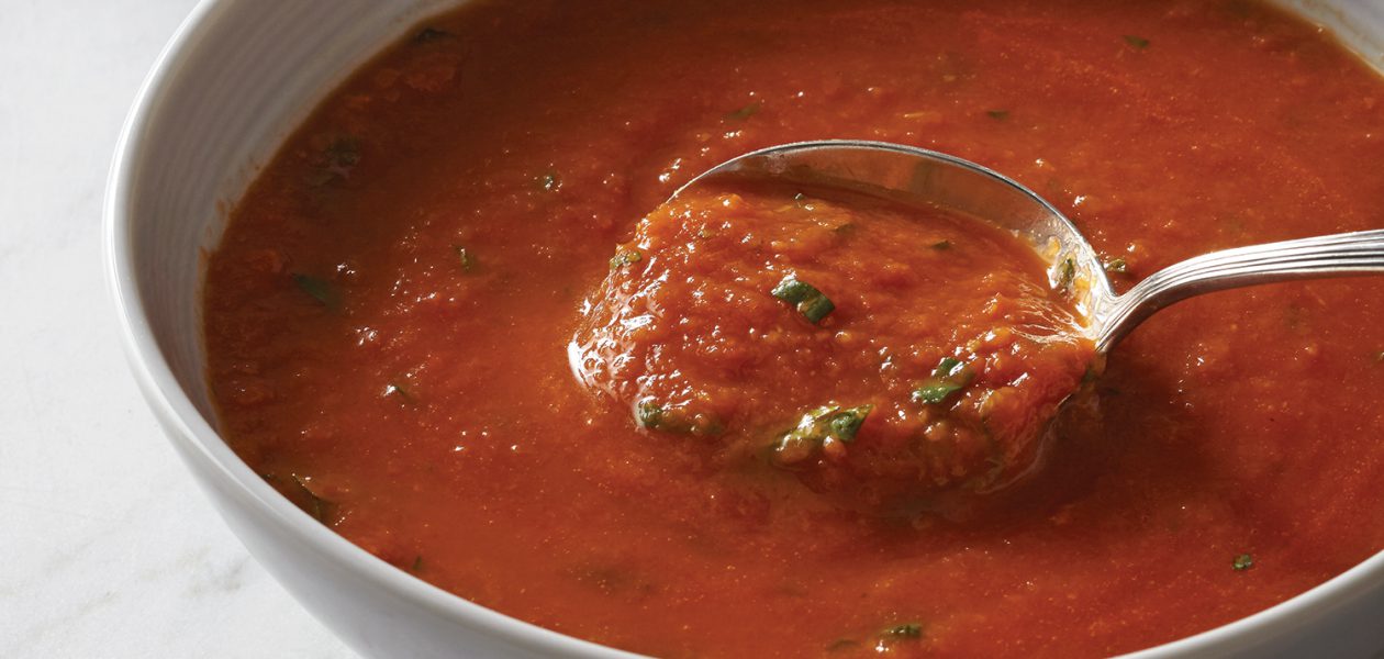 Tomato Soup with Fresh Basil