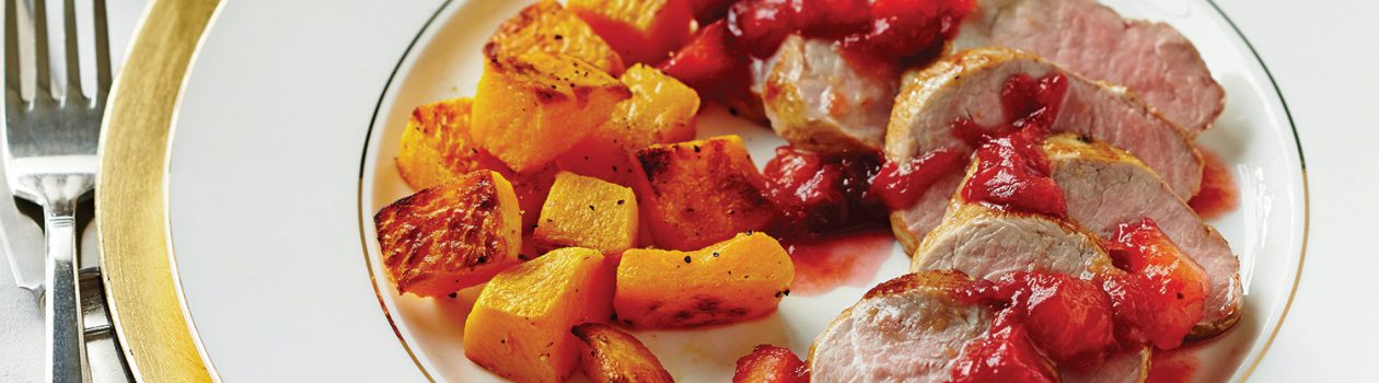 Roast Pork Tenderloin with Plum Chutney & Butternut Squash