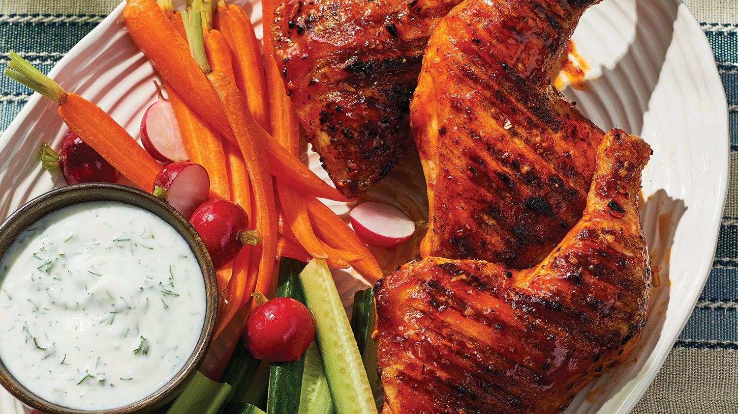 Sriracha Chicken with Veggies & YogourtDill Dip Sobeys Inc.