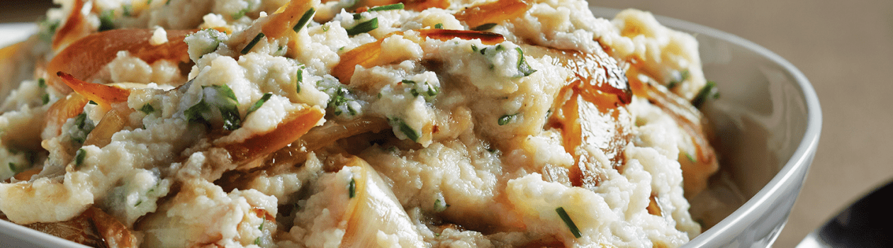 Herbed Turnip Mash with Caramelized Onions
