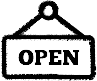 open_icon Black Hanging Open Sign Icon