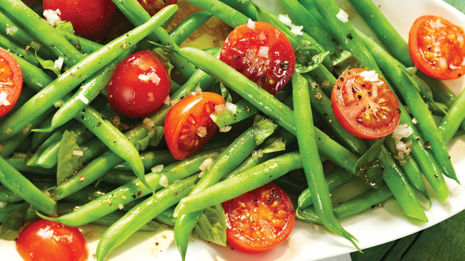 Salade de haricots verts et tomates