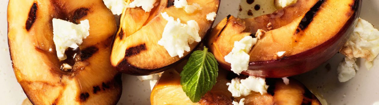 Grilled Nectarines with Balsamic & Feta