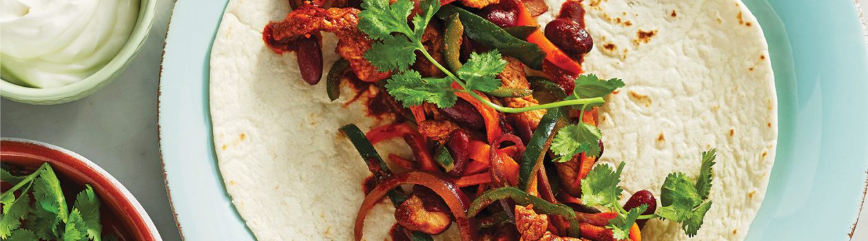 Spiced Pork & Sweet Potato Fajitas
