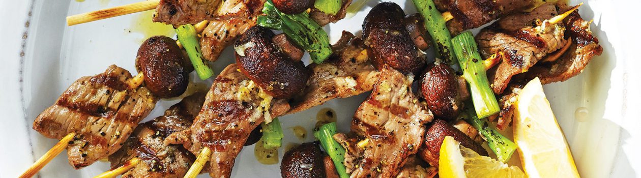 Veal Scallopini & Mushroom Skewers