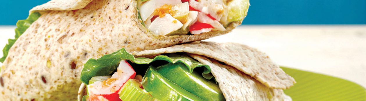 Spicy Seafood Salad Wrap