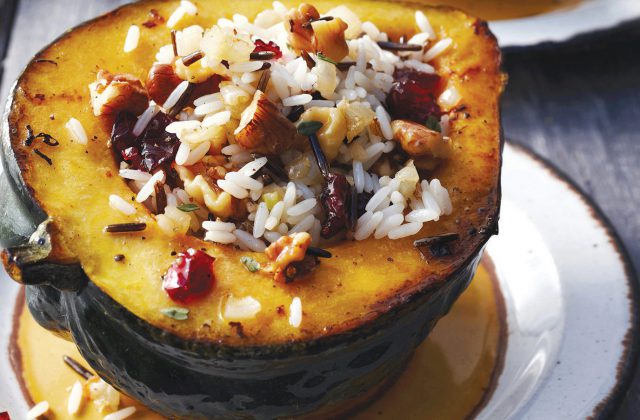 acorn squash harvest rice stuffing