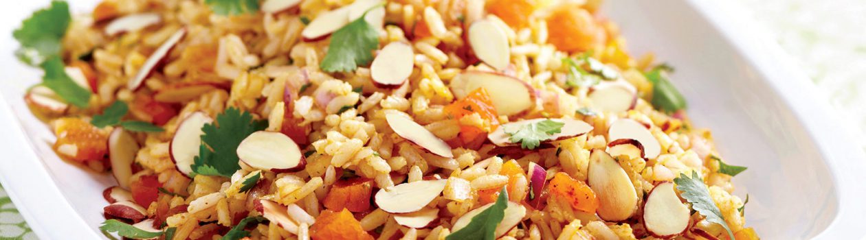 almond apricot brown rice pilaf