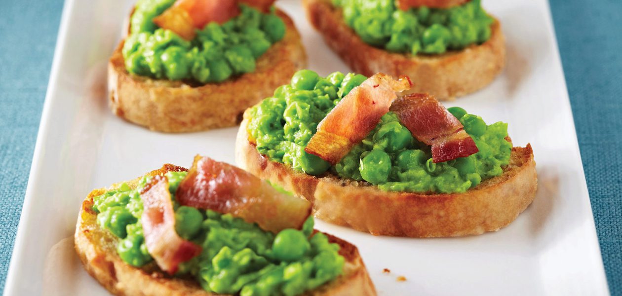 BaconTopped Pea & Mint Crostini Sobeys Inc.