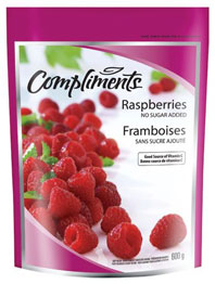 Compliments Frozen Raspberries, 600 g