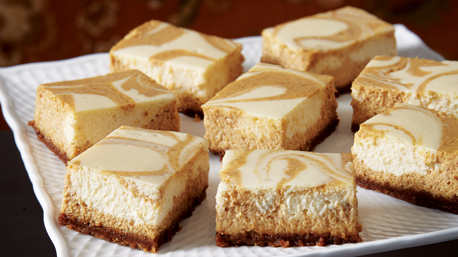 Carrés de gâteau au fromage marbrés à la citrouille-image