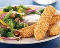 Chicken Strips with Crunchy Broccoli Salad-image