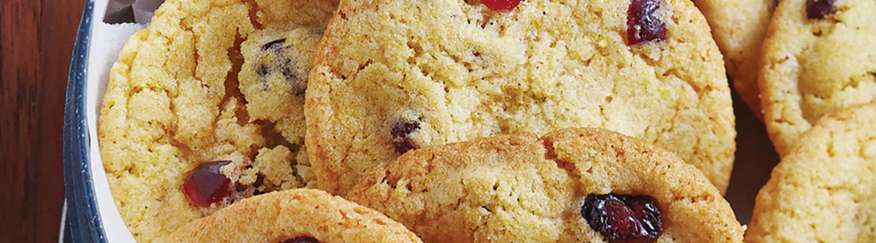 Lemon-Cranberry Cornmeal Cookies