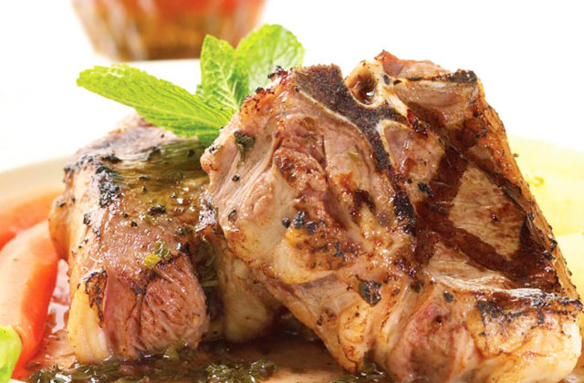 Grilled Lamb Chops with Homemade Mint Sauce