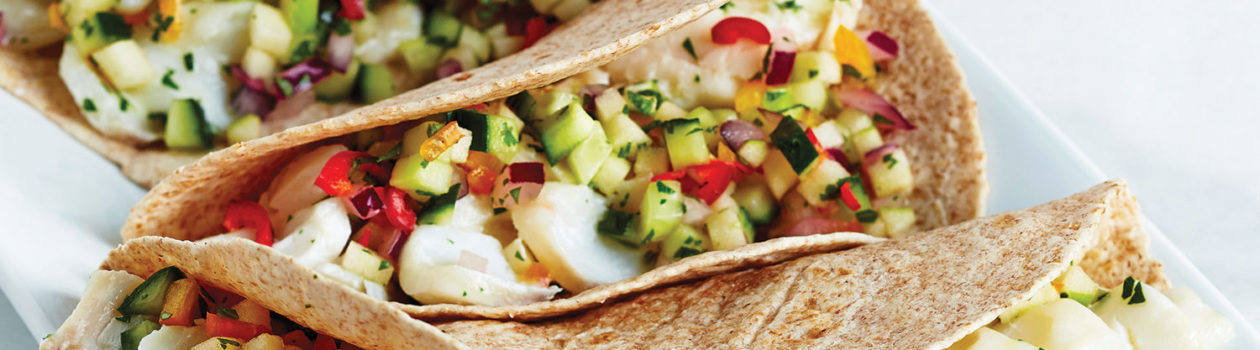 Fish Tacos with Cucumber-Apple Salsa