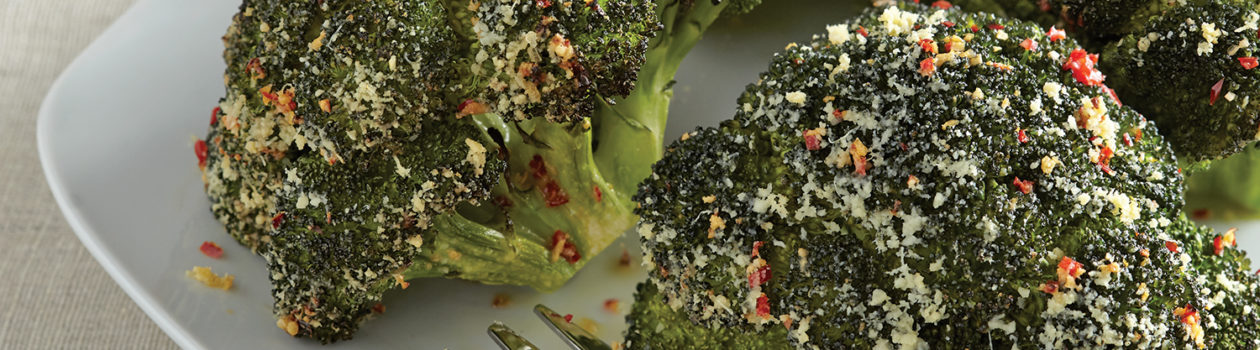 Parmesan and Chili Roasted Broccoli Crowns
