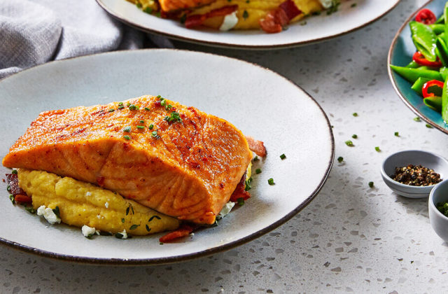 Creamy-Polenta-with-Cheese-&-Bacon