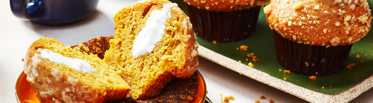 Compliments Pumpkin Muffins with Cream Cheese Filling – Here for a Limited Time Only