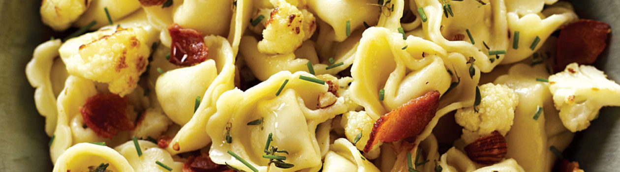 Cheese Tortellini with Roasted Cauliflower & Filberts