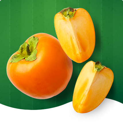 sobeys_permmisons Persimmons whole and sliced, on a white surface