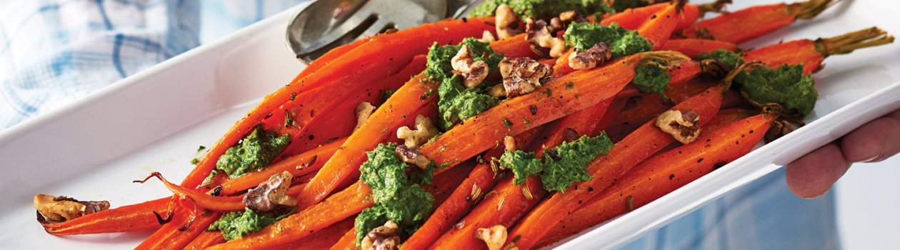 Roasted Carrots with Carrot Top Pesto