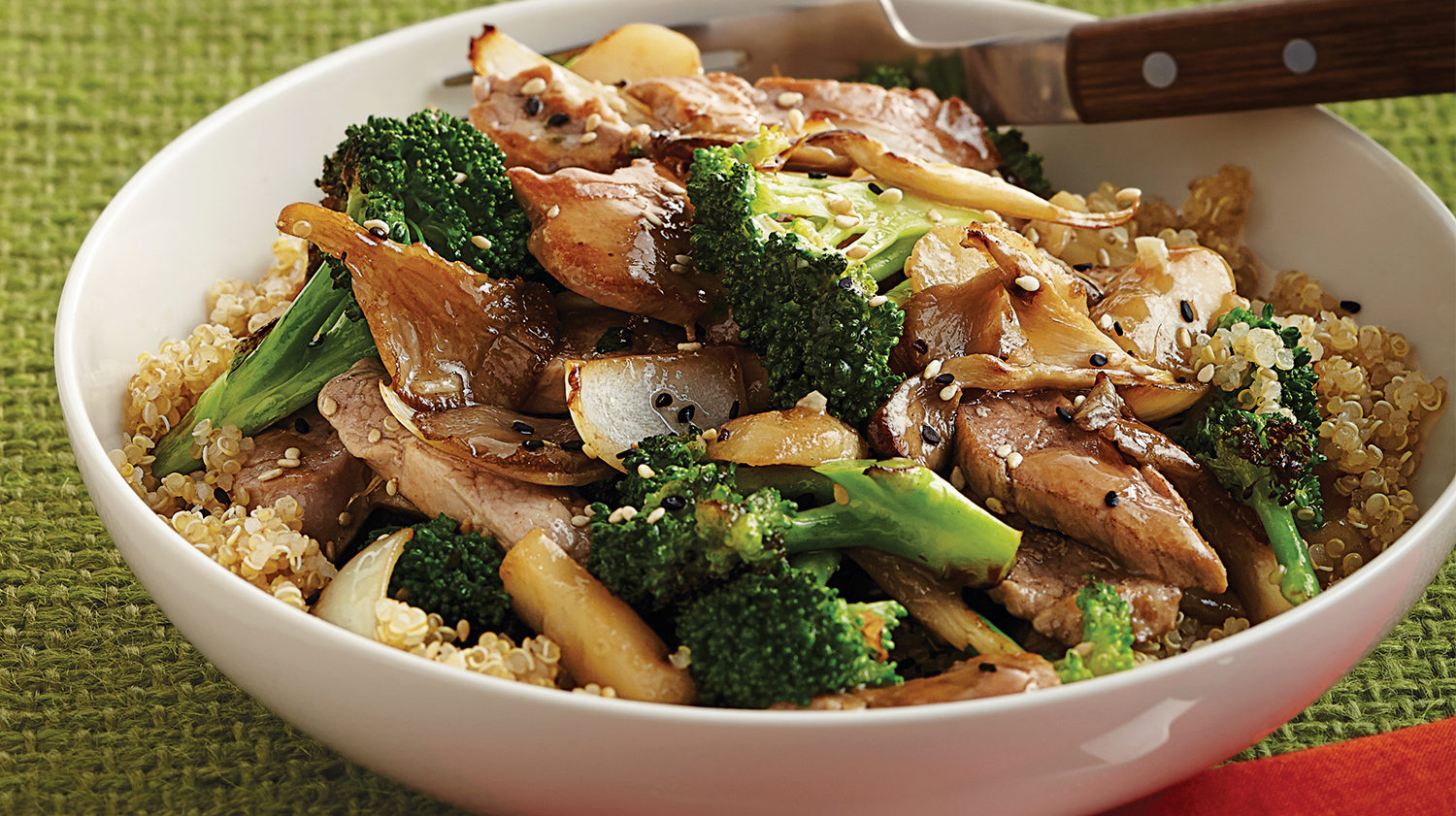 Pork Stir-Fry with Broccoli &amp; Mushrooms-image