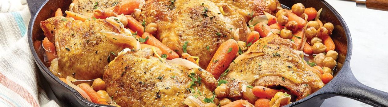 One-Skillet Lemon Chicken with Chickpeas