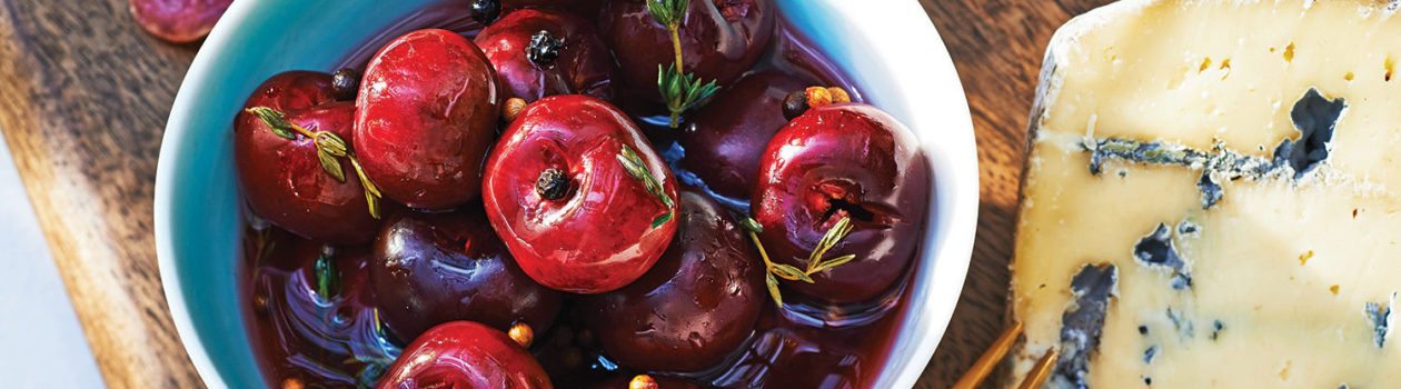 Quick Pickled Spiced Cherries
