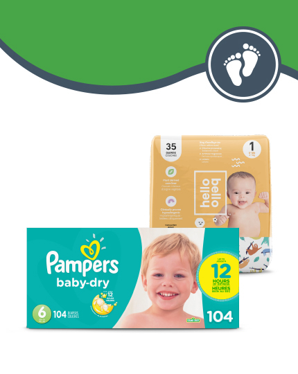 baby_diapers Packages of different sized diapers