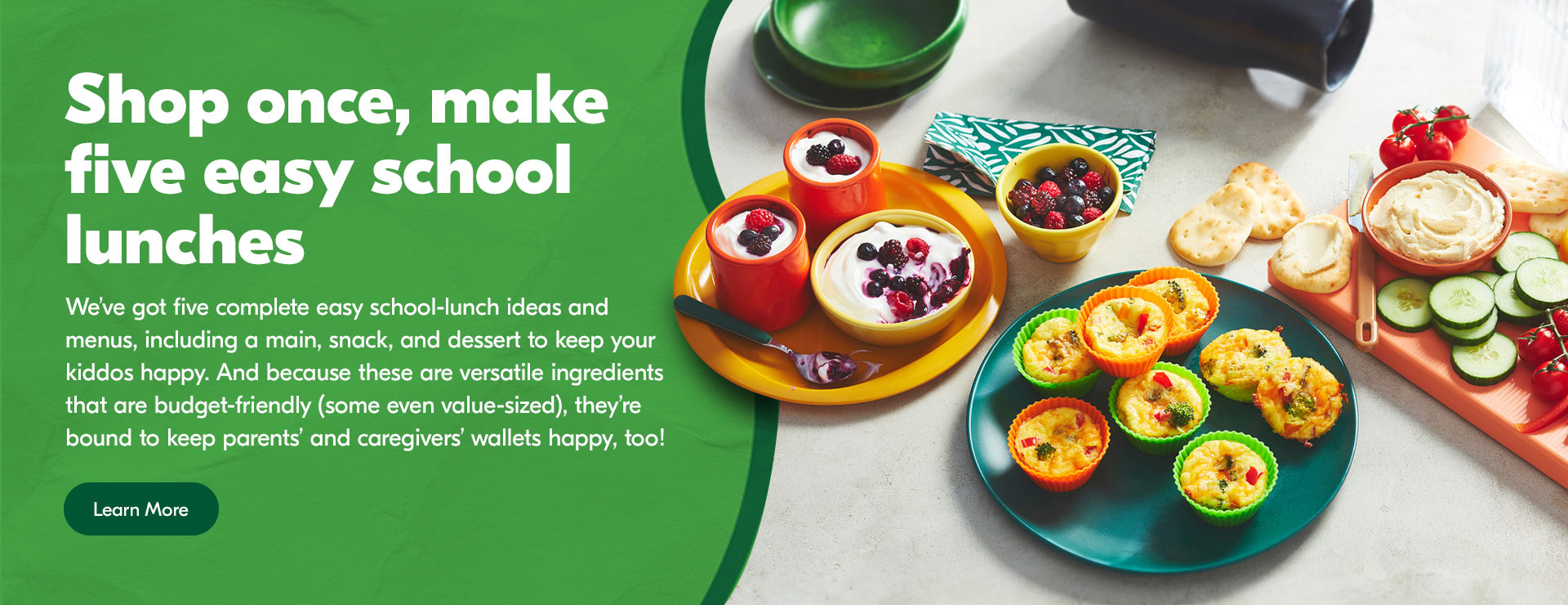 Shop once, make five easy school lunches