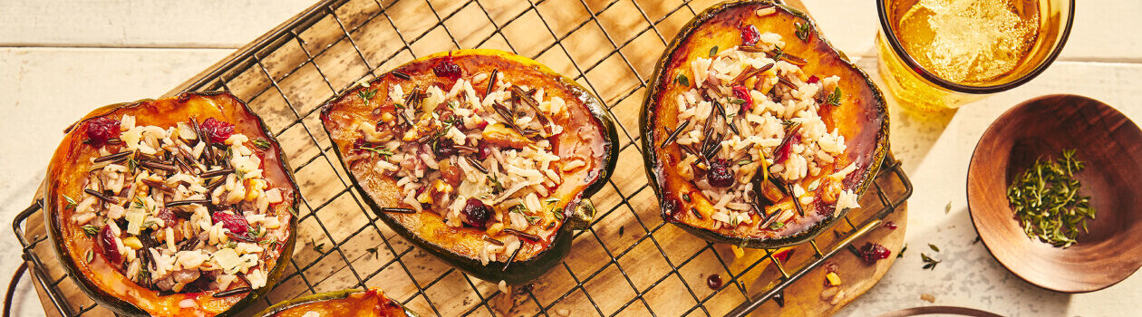 Acorn Squash with Harvest Rice Stuffing