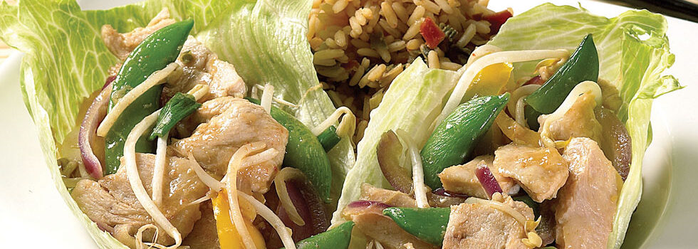 Asian-Style Chicken and Lettuce Leaf Wraps