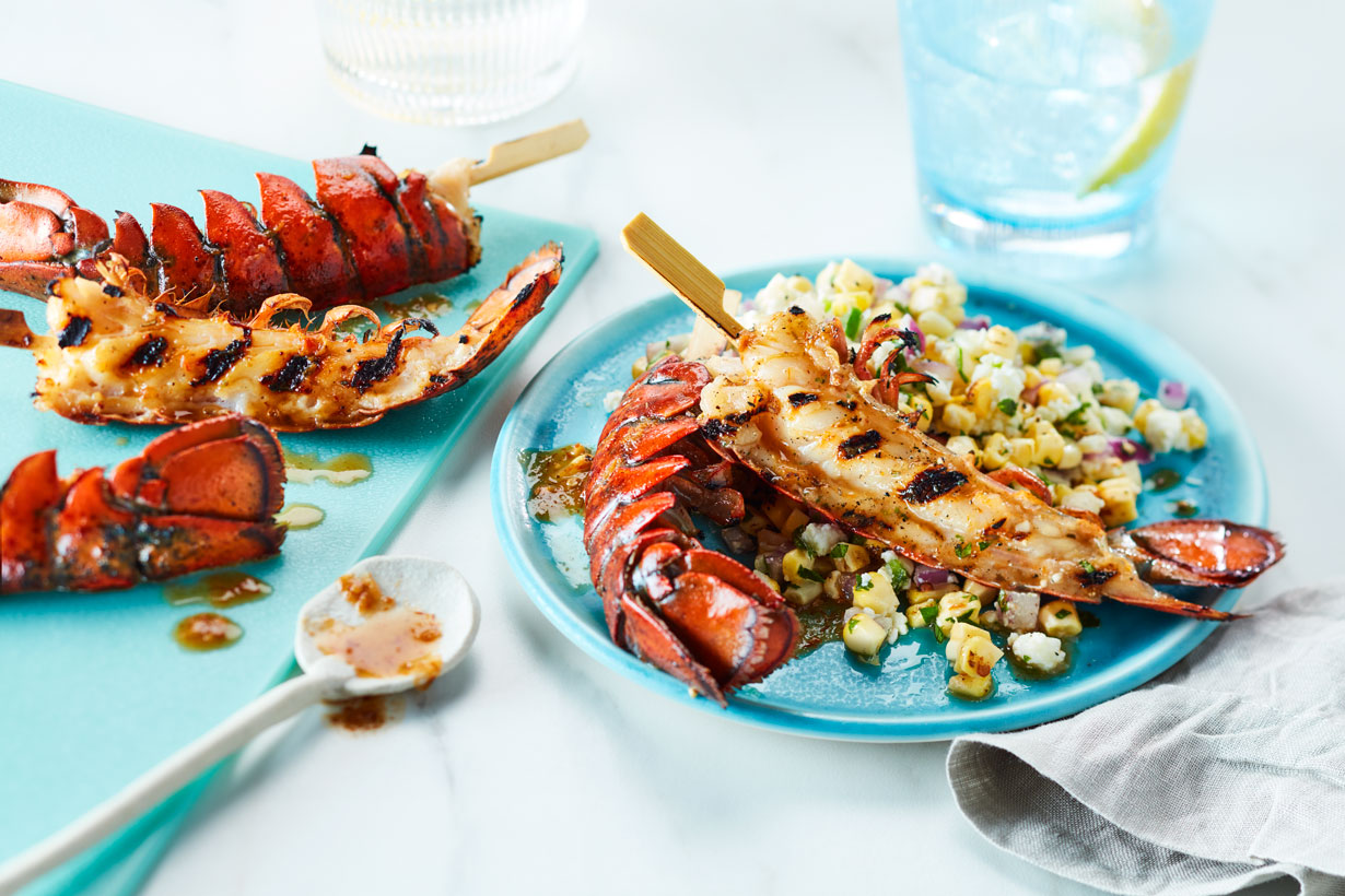Jerk Spiced Grilled Lobster Tails with Charred Corn Salad Sobeys Inc.