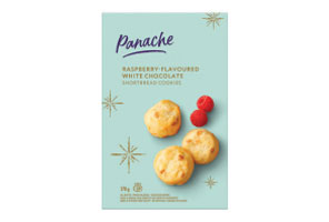 Package of Panache Raspberry-Flavoured White Chocolate Shortbread