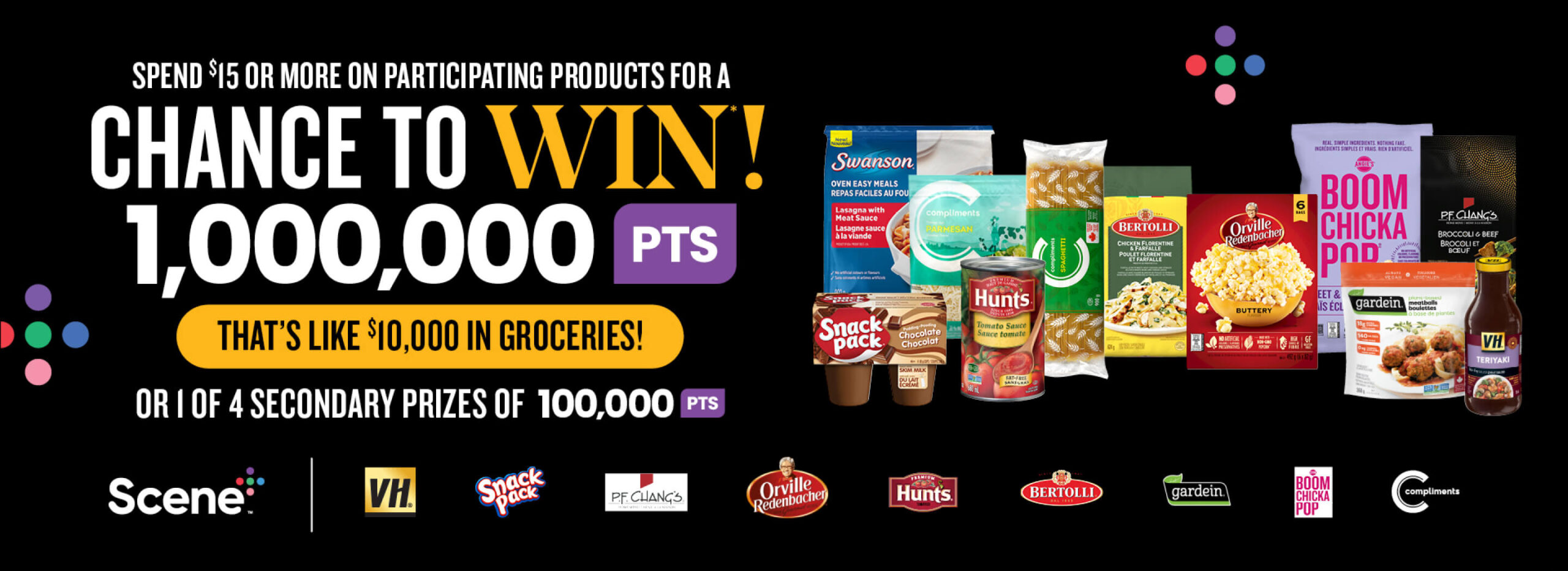 Conagra Foods Sweepstakes Contest: Chance to win 1 million Scene+ points