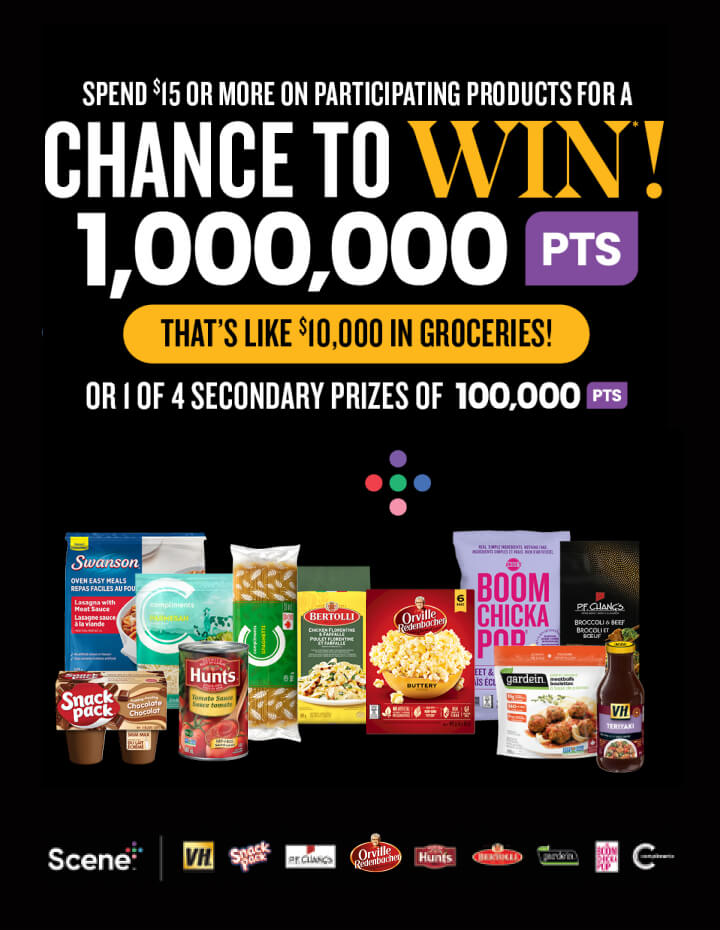 Conagra Foods Sweepstakes Contest: Chance to win 1 million Scene+ points