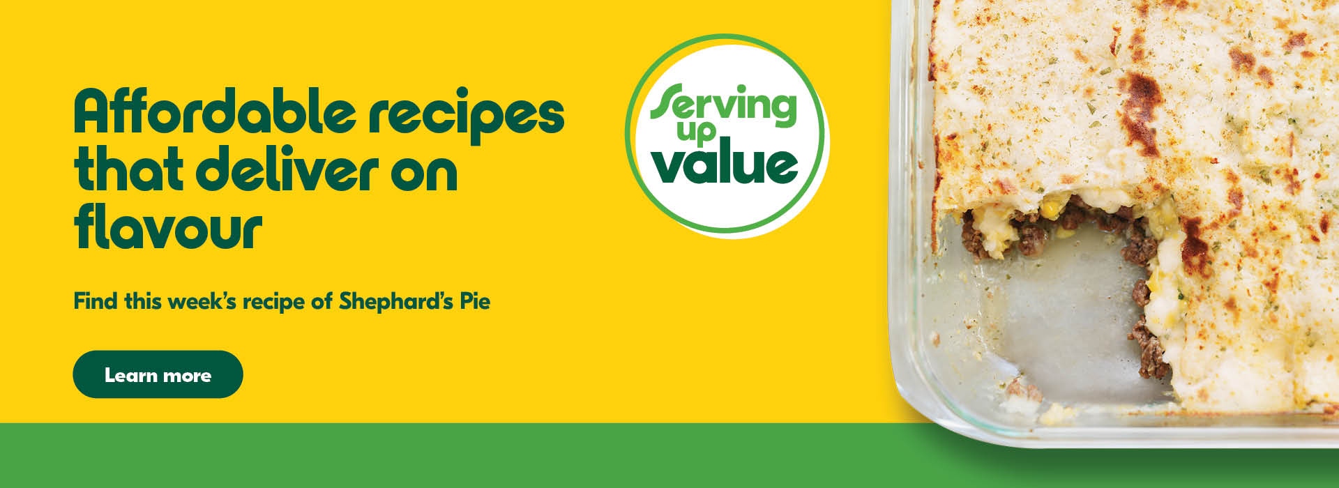 Affordable recipes that deliver on flavour; this weeks recipe is Shephard's Pie