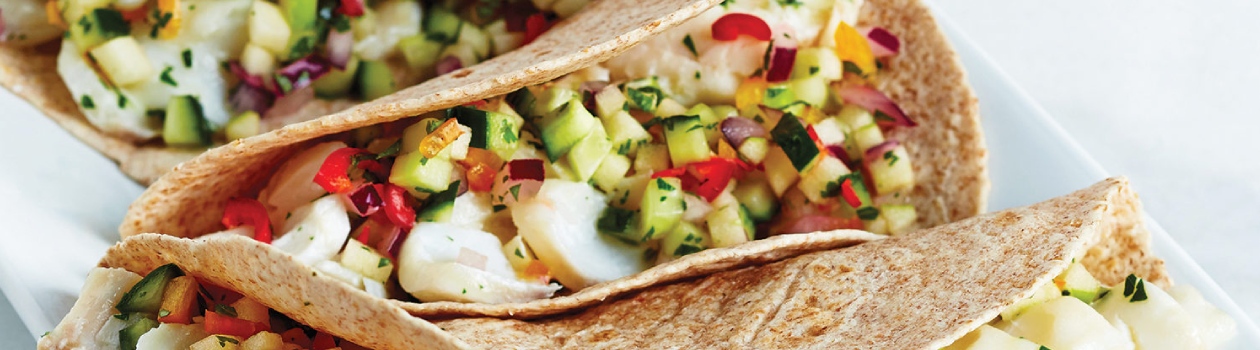 Fish Tacos with Cucumber Apple Salsa