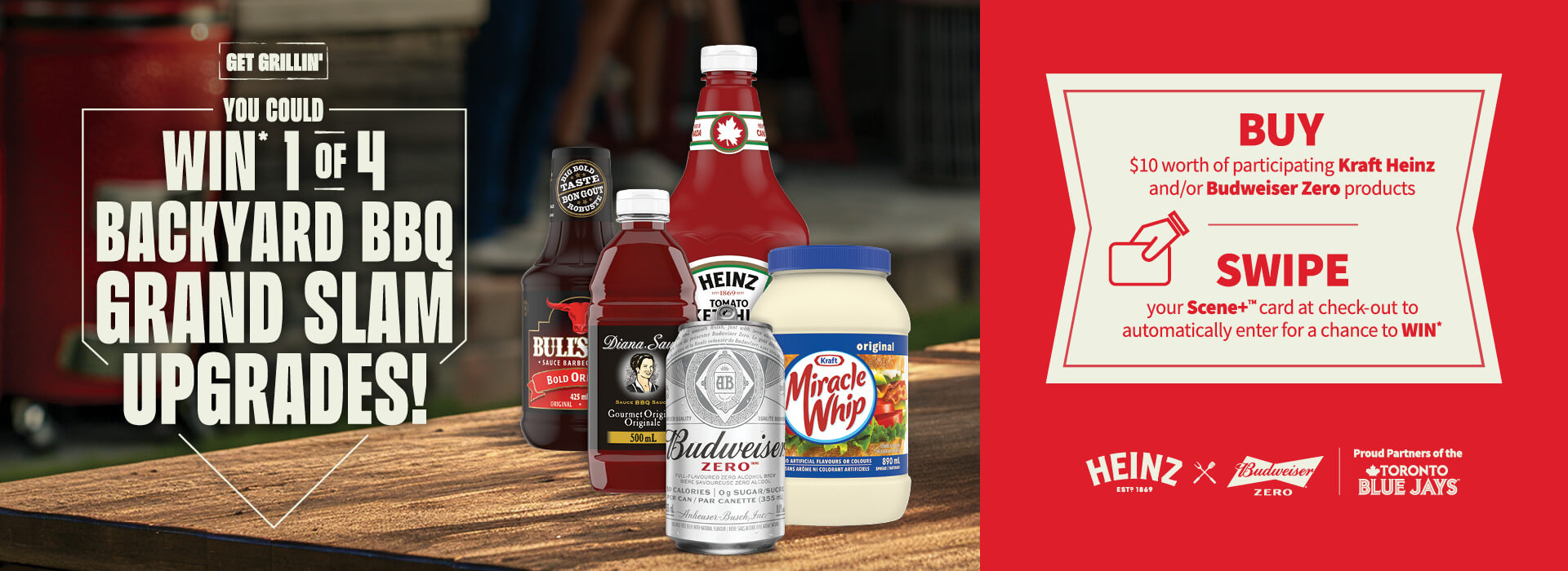 Kraft x Budweiser Zero Contest Image - Enter for a chance to win a 1 of 4 Backyard BBQ Grand Slam Upgrades