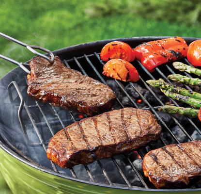 Turn your BBQ into a multifaceted grill | Sobeys sobeys.com We’ve got tips, tricks, and must-try hacks and recipes for you to take your everyday backyard B... Steaks on a bbq grill, sizzling alongside red pepeprs and asparagus.