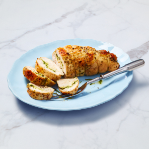 Turkey porchetta on a plate